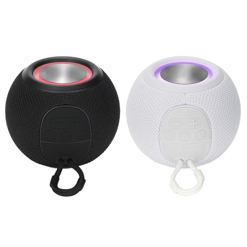 Enceinte sans fil portable LED noire étanche avec radio FM USB