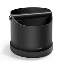 NOTSEK Abklopfbehälter für Siebträger, 1.2L Edelstahl Kaffee Knock Box, Kaffeesatz Abschlagbehälter, Abschlagbox für Siebträgermaschine Zubehör (Schwarz)