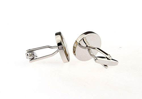 Mancuernillas redondas plateadas KnBoB clásicas para hombre miniatura 3