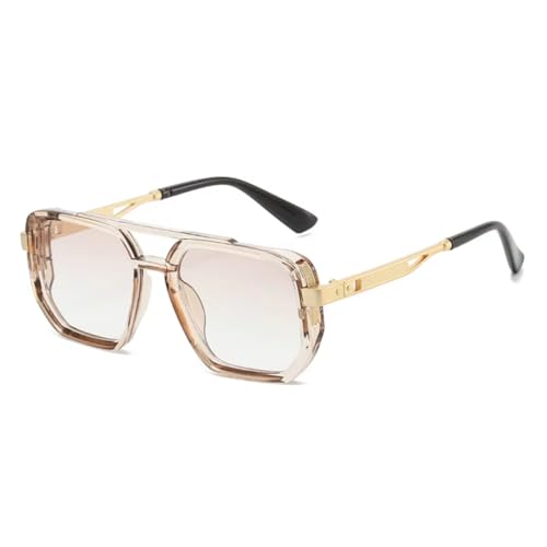Lunettes de soleil double pont pour femme look rétro punk verre dégradé