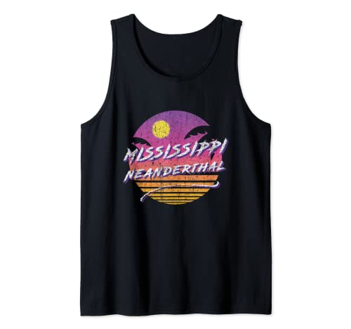 Mississippi Neandertal Pensamiento Humor Divertido Gráfico Camiseta sin Mangas