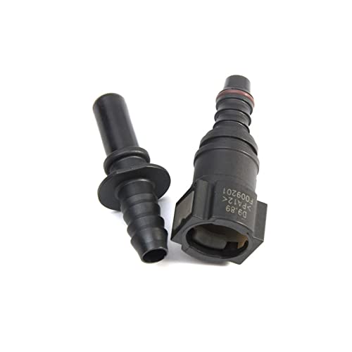 Tuyau de carburant 9,89 mm - Raccord rapide ID8 - Connecteur rapide droit - Connecteur de tuyau - Accessoires de moto - 10,9 mm (noir)