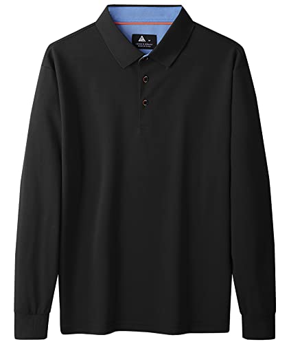 SWISSWELL Long Sleeve Polo Shirts for Men collared Performance Golf Shirts Casual Workwear Office3
