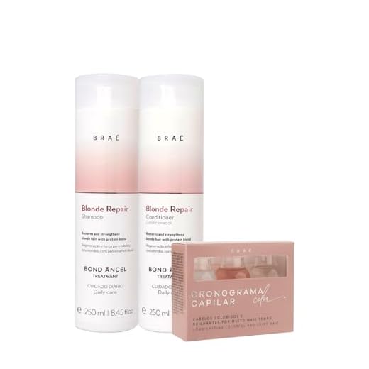 Kit Braé Blond Repair Shampoo Condicionador e Cronograma Capilar Color (3 produtos)