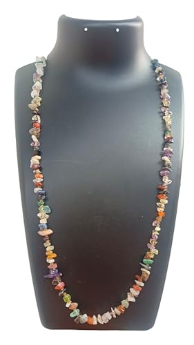 Collar de pepitas de piedras naturales de 86cm de diseño artesanal multicolor 2