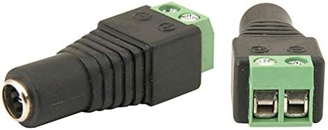 2.1mm DC Socket Power Female Connector Adapter Barrel Screw Terminal Adaptor Compatible with CCTV Security Camera, IP Camera, DVR Standalone, LED Strip Monitors, Car Rearview Monitor System Video