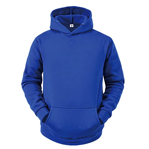 Ymosrh Men's Casual Hoodies, Solid Color Long Sleeve Workout Pullover Hoodie Sweatshirts with Pockets, L-3XL - Main Image