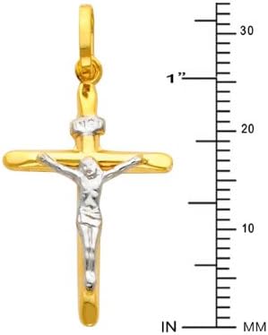 14k REAL Gold Religious Crucifix Jesus Cross Charm Pendant - Select Option - Image 2