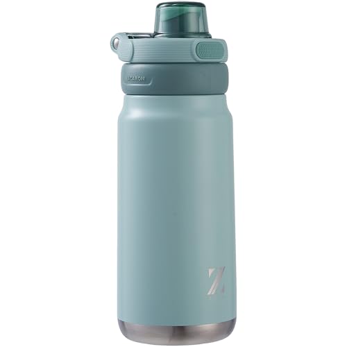 Water Bottle - Stainless Steel Double Wall Vacuum Insulated Water Bottle - Keeps Cold for 24 Hours & Hot for 12 Hours, Leak-Proof & BPA-Free - 18oz