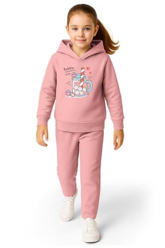 Image of HELLCAT Trendy Co-ords With Hoodie Sweatshirt and Trackpant Clothing Set for Girls.