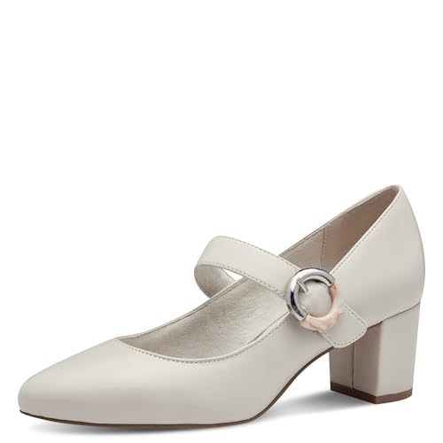 MARCO TOZZI Damen Pumps Spitz mit Schließe, Beige (Cream), 40 EU