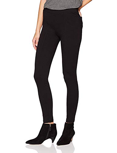 Amazon Brand - Daily Ritual Women's Seamed Front, 2-Pocket Ponte Knit Legging, Black, Medium Regular