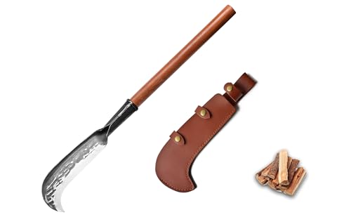 Machete for Yard Work Billhook Sickle Knife Brush Clearing Sickle Knife with Sheath - Perfect Brush Axe for Survival Cut Machete,Ideal for Camping,Gardening, Land Management, - Thumbnail 7