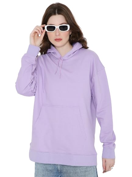 Image of BE SAVAGE Women's Solid Full Sleeves Cotton Hoodie