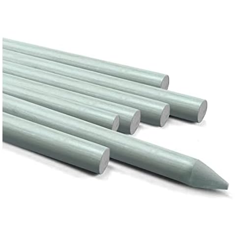 EcoStake Stakes for Gardening Fence Stakes Garden Stakes Fiber Stakes, 3/8" Dia'x 6" FT, 50pcs, White Cover
