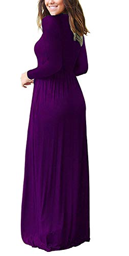 Image of AUSELILY Women's Classic Long Sleeve Dress Loose Plain Long Casual Maxi Dresses with Pockets 2026