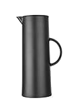 HENDI 449615 Thermoskanne, Isolierkanne, Doppelwandig mit Innenbehälter aus Glas, für Kaffee oder tee, 1L, 110x(H)289mm, Polypropylen, Schwarz