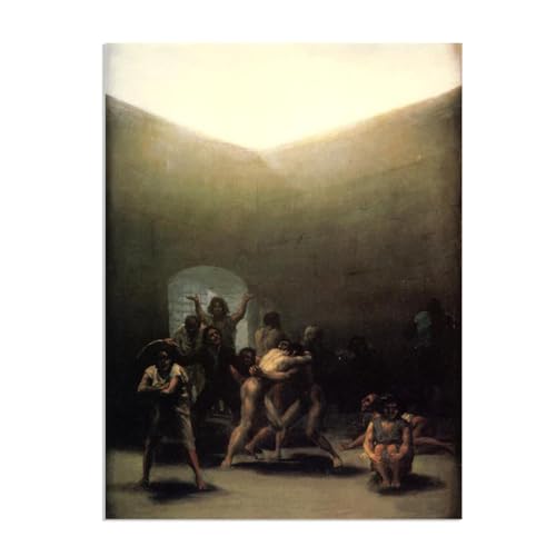 Peinture sur toile Cour avec des fous de Francisco Goya 65x50cm