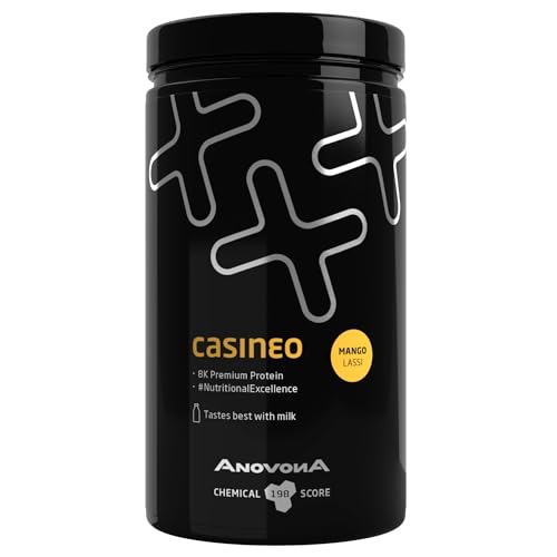 Anovona casineo 8K Protein Pulver: Langanhaltende Sättigung & Muskelaufbau – Casein Protein mit höchster biologischer Wertigkeit– Ideal für Regeneration & Muskelproteinsynthese – Mango Lassi, 450g