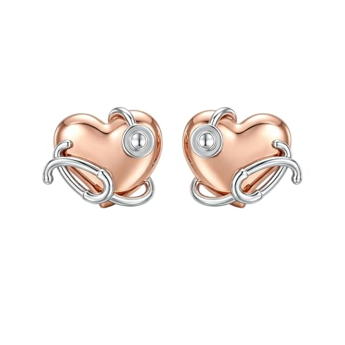 Boucles d'oreilles infirmière stéthoscope argent cadeau étudiante médecin symbole médical