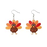 ROSTIVO Thanksgiving Earrings for Women Cute Lightweight Acrylic Turkey Earrings