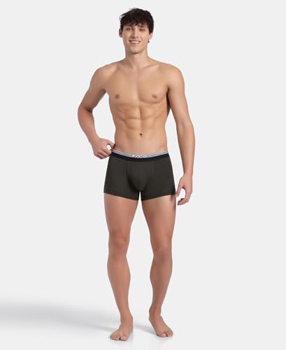 Image of Jockey UI22 Men Super Combed Cotton Rib Trunk with Ultrasoft Waistband