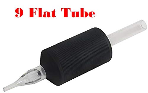 Flat Tip 1" Tattoo Disposable Clear Tube Grips 20pcs (9 Flat)