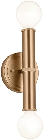 Miniatura 5 de Kichler Torche - Aplique de pared (9,75 pulgadas, 2 luces, en bronce champán)