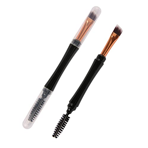 SOESFOUFU Dual Purpose Makeup Brush Set Double Ended Brow Spoolies Mascara Brush