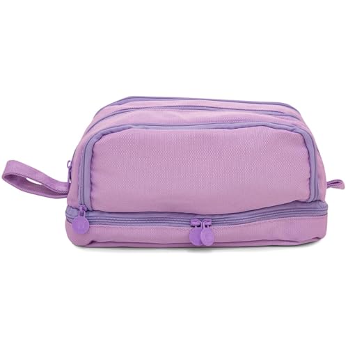 Estojo Escolar, Quádruplo, Tecido, Lilás Pastel, Polibras