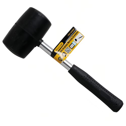 Tutee Martello Di Gomma Nero, Con Impugnatura Antiscivoloideale Per Pavimenti E Piastrelle (600G)