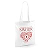 Bridgerton An Expert In The Art Of Swoon Grocery Travel Reusable Tote Bag, White #2