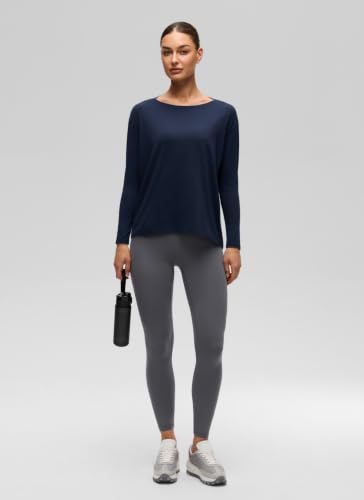 Image of CRZ YOGA Long Sleeve Workout Shirts for Women Loose Fit-Pima Cotton Yoga Shirts Casual Fall Tops Shirts