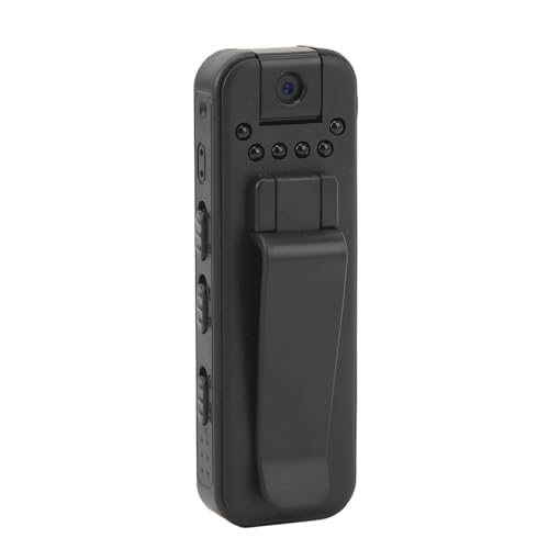 Mini Telecamera per il Corpo, Videoregistratore Tascabile HD 1080P con Obiettivo Rotante a 180°, Videocamera Portatile per Bici Indossabile Personale con Visione Notturna per la
