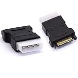 HTGuoji Molex vers SATA Adaptateur d'alimentation Molex LP4, adaptateur d'alimentation 4 broches mâle IDE Molex vers SATA 15 broches mâle pour Power HDD, SSD, DVD RW, disque dur (Molex mâle)