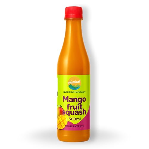 Image of Nutrinat Alphonso Mango Squash, 500ml, (Pack of 1), Fruit Juice Concentrate