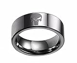 The Punisher Frank Castle Skull Logo Stainless Steel Band Ring (10)