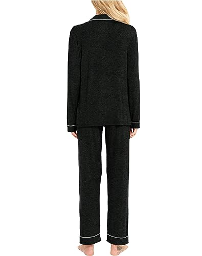 Image of SWOMOG Womens Pajamas Set Long Sleeve Sleepwear Button Down Nightwear Soft Cotton Pj Lounge Sets