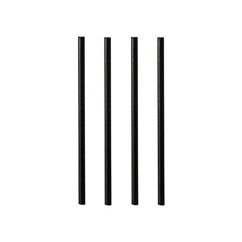 Papstar | 500 Cannucce per Cocktail, Materiale Carta, Linea Pure, Dimensioni Ø 7 mm x 10 cm, Colore Nero, 500 Cannucce x 8 Confezioni