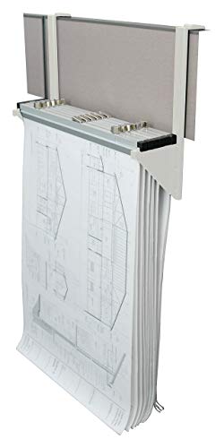 Adir Cubicle Blueprint Storage - Hanging Poster Display Rack - Plans File Holder Organizer for Small Or Big Office, Home (White)