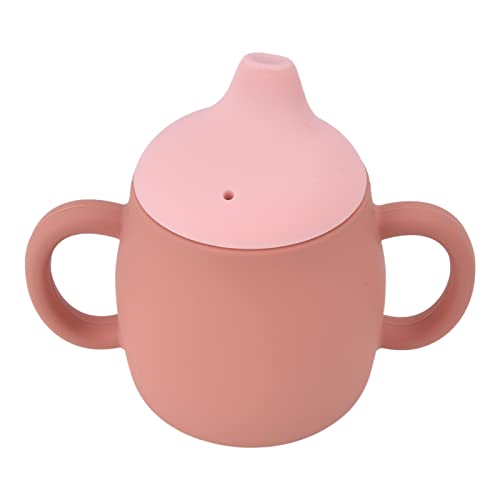 Silicone Sippy Cup, 280ml Taza de Entrenador de Bebé Taza a Prueba de Derrames Baby Agua de Bebé con Asas Y Tapa, Evitan la Caída, Taza de Entrenamiento para Niños Bebé Niños Pequeños(marrón) Cover
