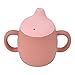 Eosnow Kleinkindbecher, verhindern das Herunterfallen, tragbarer Baby-Trainerbecher mit Deckel für(rosa braun)