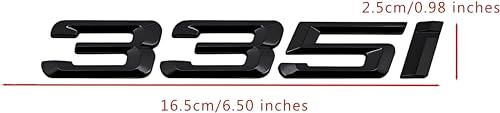 Image of 335i Emblem Decal Car Numbers Letters Decal Plating Badge 3D Metal Style Fit for 335i Car Model Black