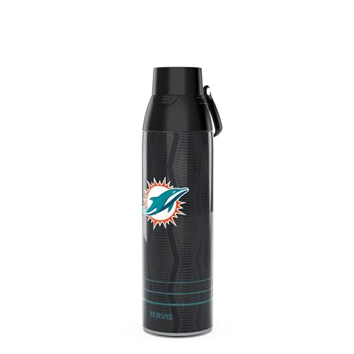 Tervis Venture Water Bottle NFL Miami Dolphins - Full Speed Triple Insulated Tumbler Travel Cup Keeps Drinks Cold & Hot 26oz Stainless Steel