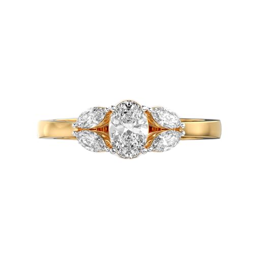 Bague moissanite ovale en argent 925 de luxe fait main
