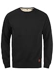 BLEND Alex Herren Sweatshirt Pullover Sweater mit Rundhalskragen aus hochwertiger Baumwollmischung, Größe:3XL, Farbe:Black (70155)
