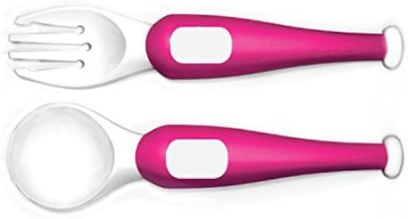Toddler Training Cutlery - Supports the Transition from Hand Feeding to Cutlery -"me-feed-me" by Salmon Luke (Single Set, Rose)