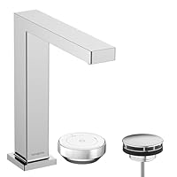 hansgrohe Tecturis E - 2-Loch Waschtischarmatur mit Ablauf, energiesparend (CoolStart), Wasserhahn Bad mit Auslaufhöhe 173 mm, Mischbatterie Waschbecken wassersparend (EcoSmart+), Chrom, 73053000
