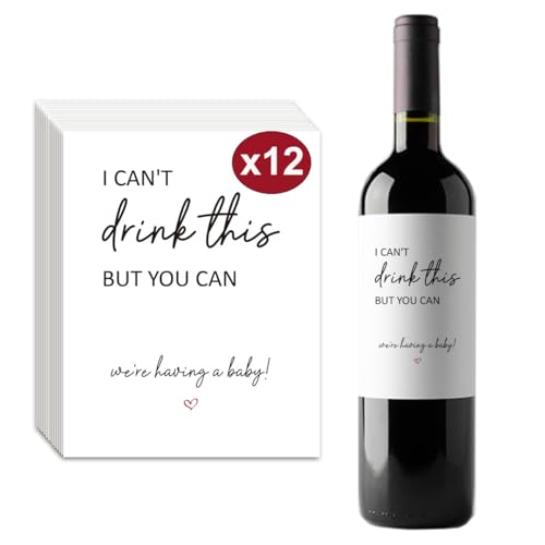 12 Pcs Funny Pregnancy Announcement Wine Labels Baby