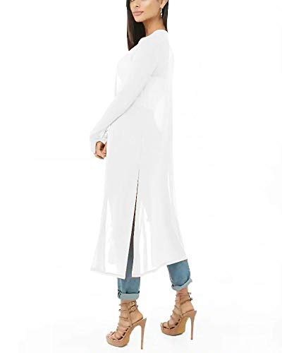 Image of Womens Sexy Sheer Long Sleeve Cardigan See Through Mesh Cover Up